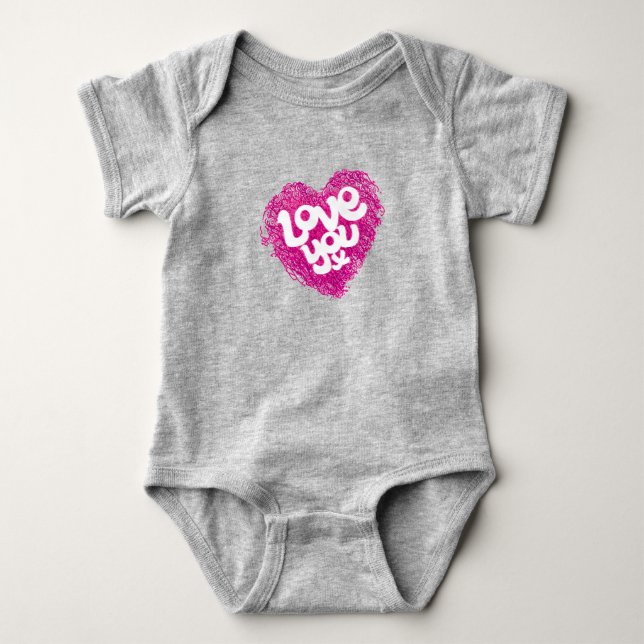 Kärlek du x hjärta baby creeper / överst tee (Framsida)