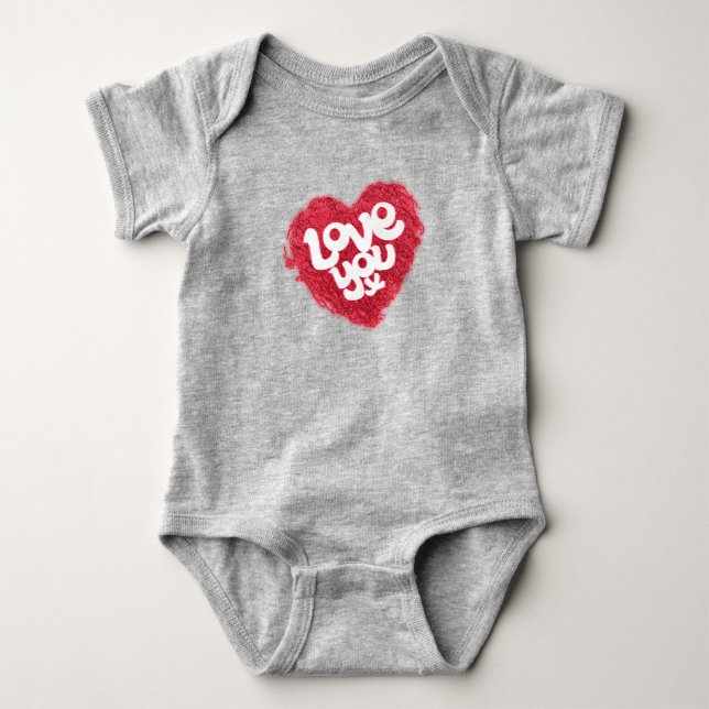 Kärlek du x hjärtröd baby creeper / top / top / to tee shirt (Framsida)