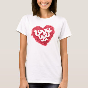Kärlek du x rött hjärta dam t-shirt top-shirt