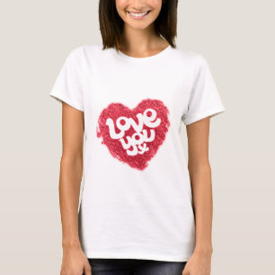 Kärlek du x rött hjärta dam vit t-shirt