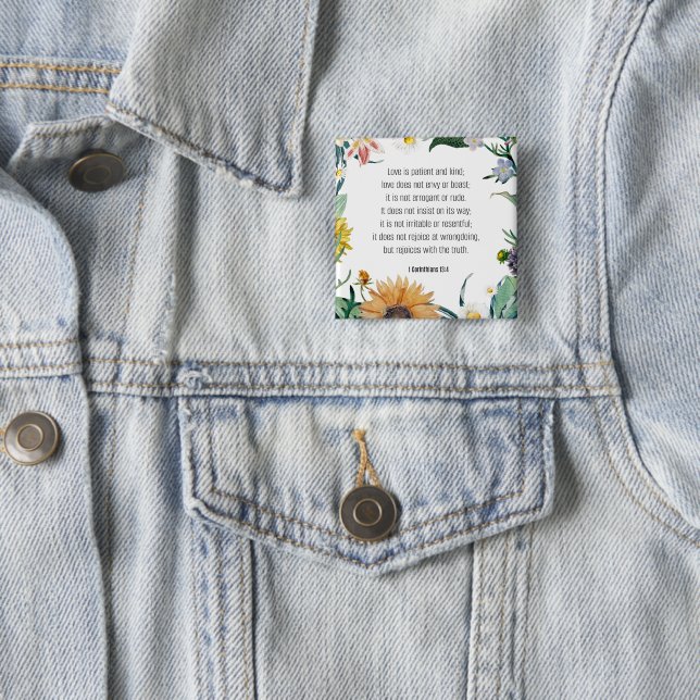 Kärlek, dubbelversa 1 Cor 13:4, Knapp (In Situ)