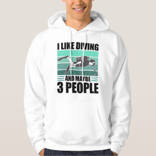 Kärlek Dyka Funn Diver Gift Hoodie