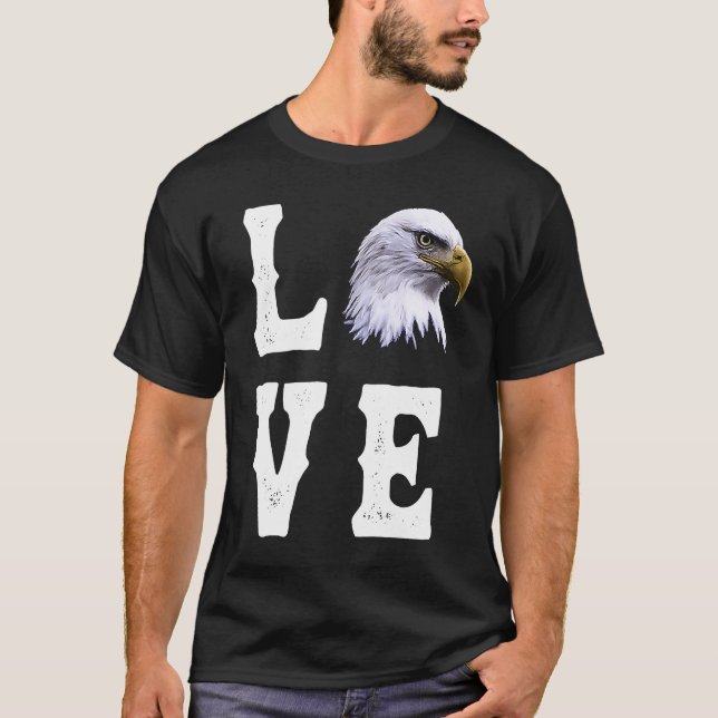 Kärlek Eagles Bald US Eagle Bird 1 T Shirt (Framsida)