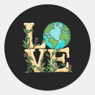 Kärlek Earth Day Environmental Science Teacher Wom Runt Klistermärke
