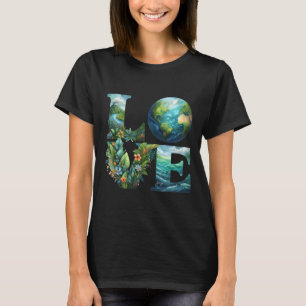 Kärlek Earth Day Planet Nature 2025 Environmental T Shirt