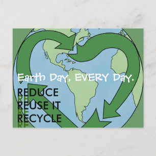 Kärlek Earth - Reducera vykort för återanvändning