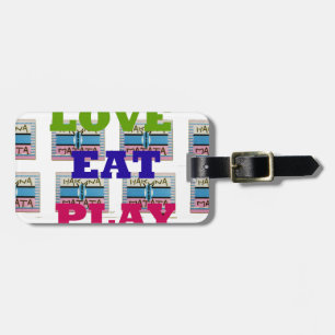 Kärlek Eat Play Hakuna Matata Art Skriv ut Bagagebricka