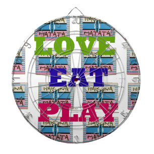 Kärlek Eat Play Hakuna Matata Art Skriv ut Darttavla