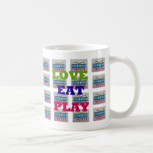 Kärlek Eat Play Hakuna Matata Art Skriv ut Kaffemugg