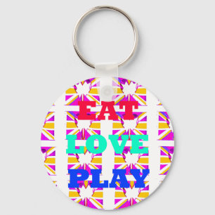 Kärlek Eat Play Heart Hakuna Matata färg.png Nyckelring