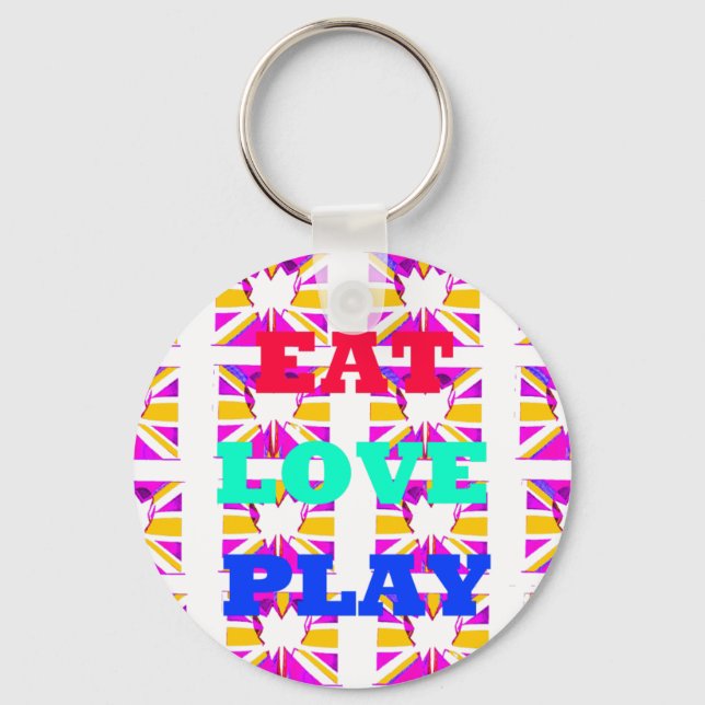 Kärlek Eat Play Heart Hakuna Matata färg.png Nyckelring (Framsida)