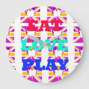 Kärlek Eat Play Heart Hakuna Matata färg.png Stor Klocka