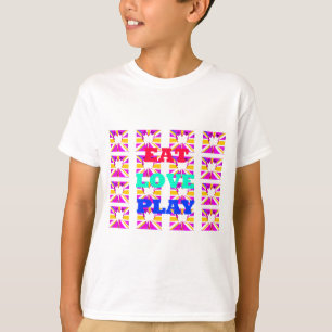 Kärlek Eat Play Heart Hakuna Matata färg.png Tee