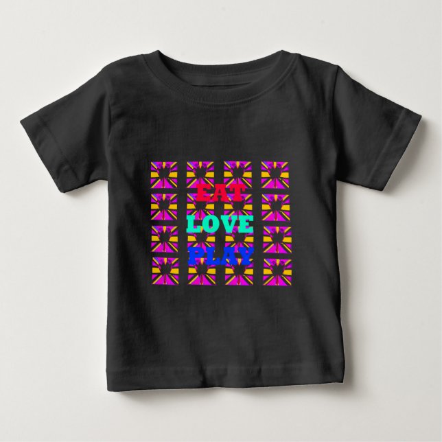 Kärlek Eat Play Heart Hakuna Matata färg.png Tee Shirt (Framsida)