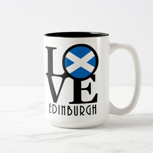 KÄRLEK Edinburgh Scotland 15oz Två-Tonad Mugg (Höger)