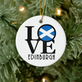 KÄRLEK Edinburgh Scotland Julgransprydnad Keramik