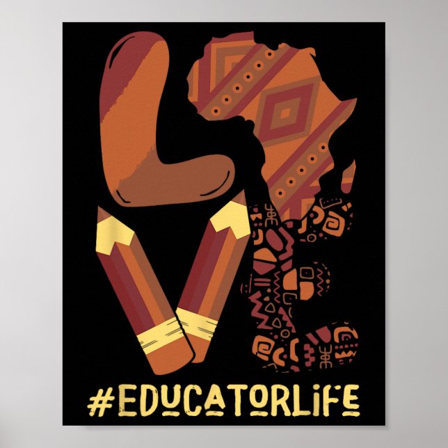 Kärlek Educator Costume African Karta Proud Afro B Poster (Framsidan)