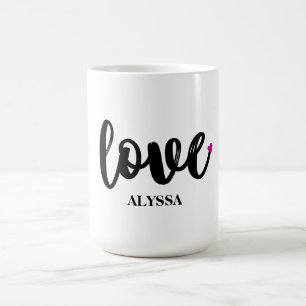 KÄRLEK eget namn Mugg, Alla hjärtans dag-gåva. Kaffemugg