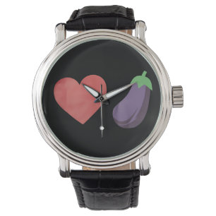 Kärlek Eggplant Funny Gay LGBTQ Pride Armbandsur