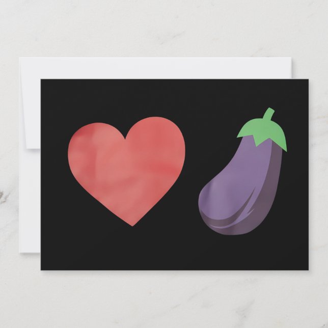 Kärlek Eggplant Funny Gay LGBTQ Pride Inbjudningar (Framsida)