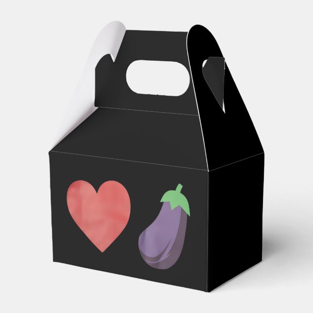 Kärlek Eggplant Funny Gay LGBTQ Pride Presentaskar (Framsidan Sidan)