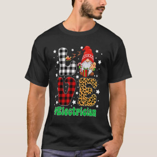 Kärlek Electrician Gnome jul Leopard Play Xma T Shirt