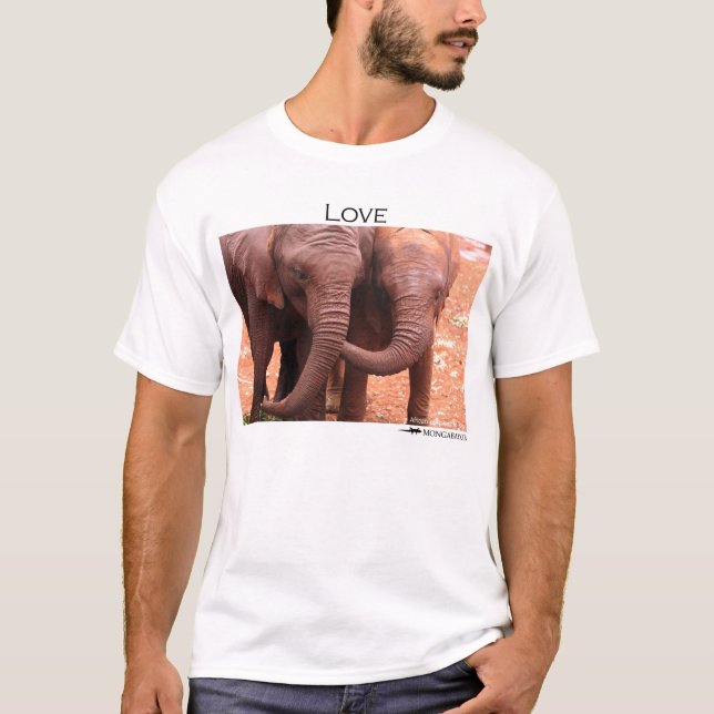 "Kärlek" elefanter T-shirt (Framsida)