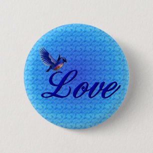 Kärlek Elegant Bluebird Button Knapp