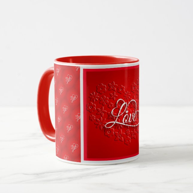 Kärlek Elegant Modern Popular Best Heart Mugg (Framsida vänster)