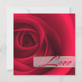 Kärlek. Elegant Röd ros Alla hjärtans dagskort Inbjudningar