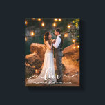 Kärlek Elegant-skript Bröllop Bride Groom Photo Canvastryck<br><div class="desc">Kanvastrycket Bröllop Bride och Groom Photo i Kärlek Elegant</div>