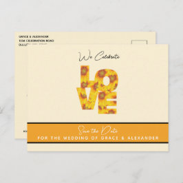 KÄRLEK Elegant Solros Bröllop spara datum Postc Vykort