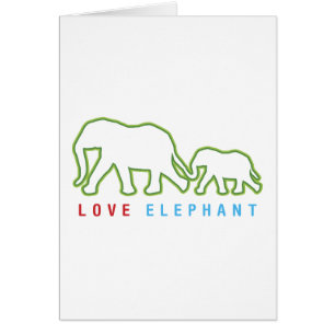 Kärlek Elephant Hälsningskort