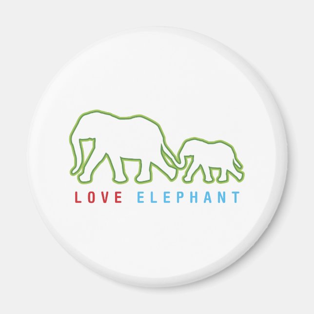 Kärlek Elephant Magnet (Framsidan)