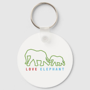 Kärlek Elephant Nyckelring