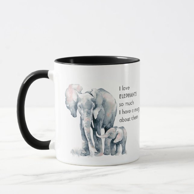 Kärlek ELEPHANTS så mycket att jag så mycket Rolig Mugg (Vänster)