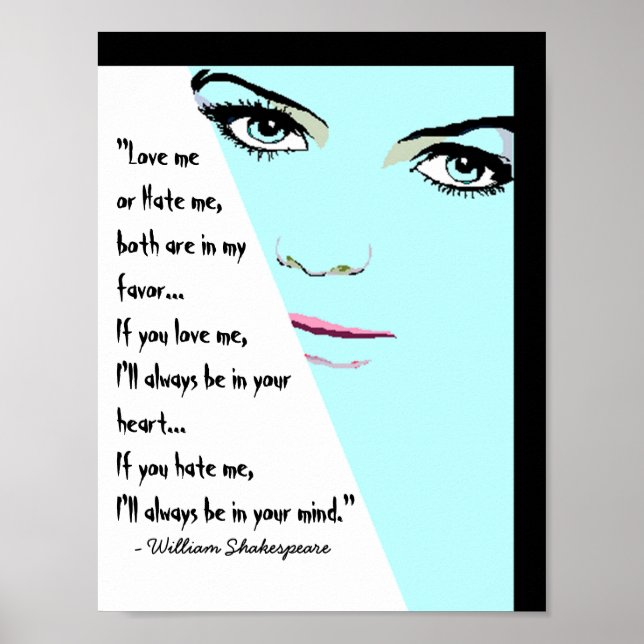 Kärlek eller hatar mig att Poster William Shakespe (Framsidan)