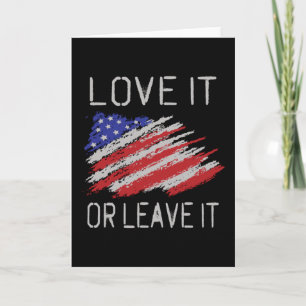 Kärlek eller lämna USA flagga Kort