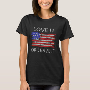 Kärlek eller lämna USA flagga T Shirt