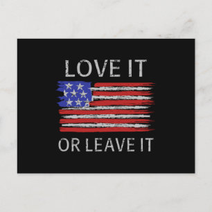 Kärlek eller lämna USA flagga Vykort