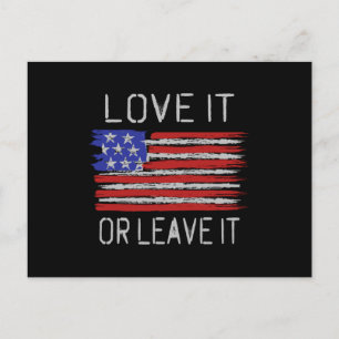 Kärlek eller lämna USA flagga Vykort