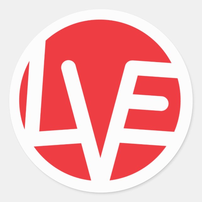 Kärlek Emblem-klistermärken Runt Klistermärke (Framsida)