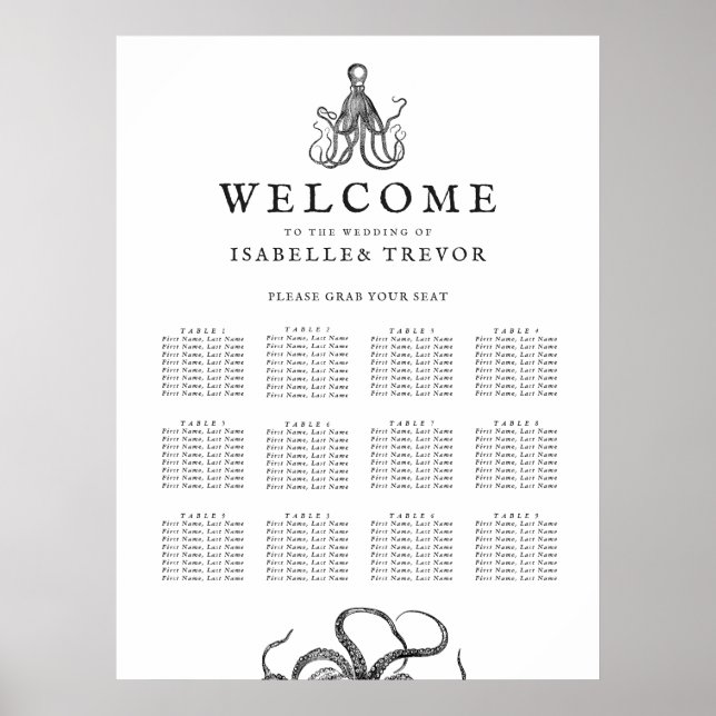 Kärlek Embrace | 12 Bord-sätesdiagram Poster (Framsidan)
