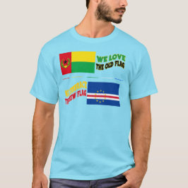 Kärlek Embrace Cabo Verde Flaggor T-Shirt