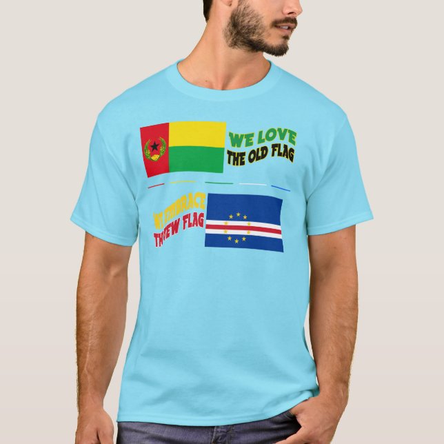 Kärlek Embrace Cabo Verde Flaggor T-Shirt (Framsida)