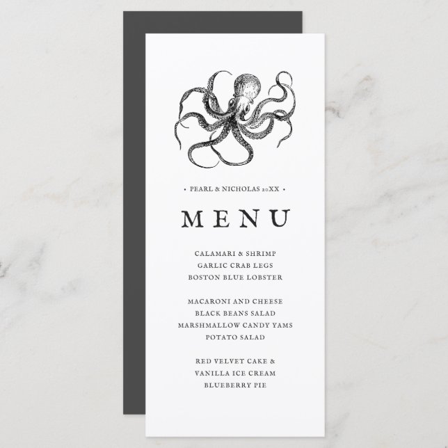 Kärlek Embrace | Octopus ThBästa Menu Meny (Fram/baksida)