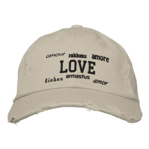 Kärlek - Embroiderat Hat Broderad Keps
