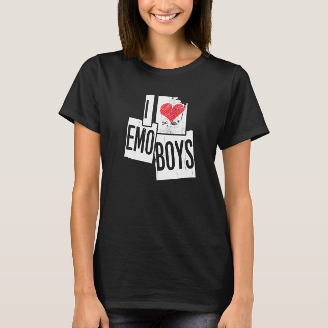 Kärlek Emo Boys Emotional Hardcore Emocore Boys T Shirt (Framsida)