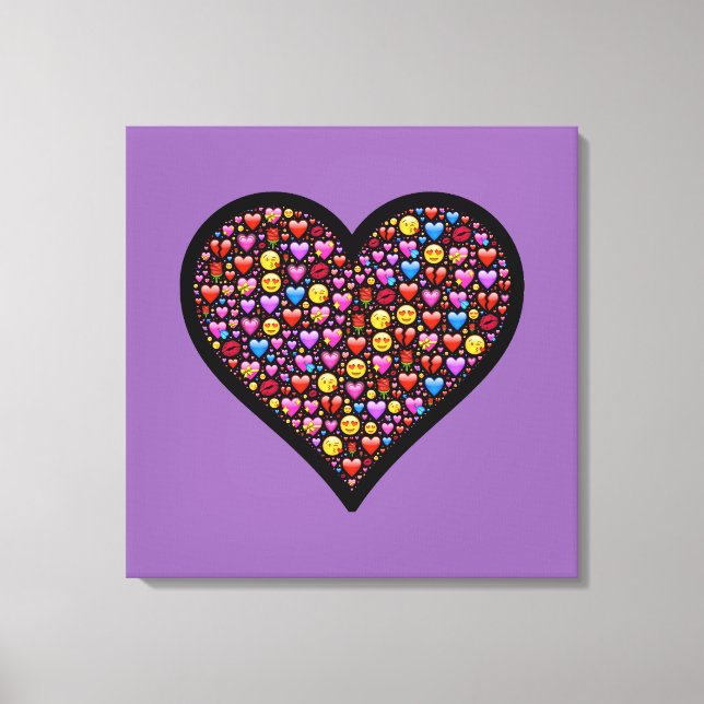 Kärlek Emoji Customized Canvastryck (Framsida)