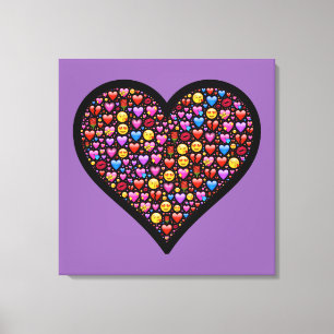 Kärlek Emoji Customized Canvastryck